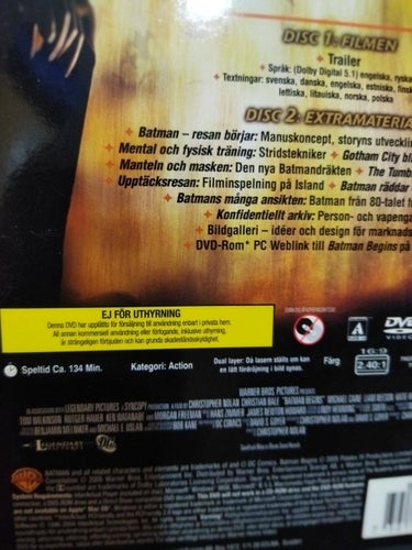 Batman Begins. DVD-box