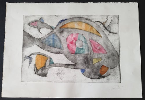 JOAN MIRO "LA BELUGA" LITHOGRAPH SIGNED EA 1/5 ARTIST PROOF 1978 - 69.5 x 49 CM