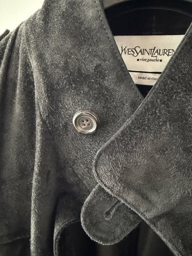 Yves Saint Laurent - mockajacka i äkta läder – svart – Made in Italy