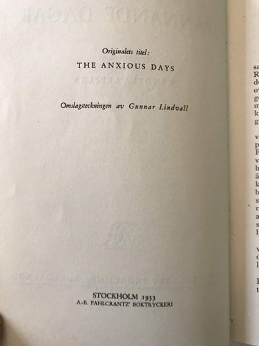 SPÄNNANDE DAGAR Sir Philip Gibbs 1933