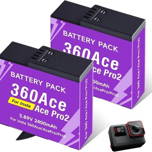 Kamerabatteri 2st 2400 mAh ersättningsbatteri för Insta 360 Ace Pro/ 360 Ace Pro