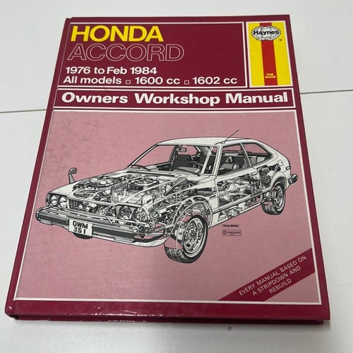 Honda Accord Owners Workshop Manual , 1976-1984