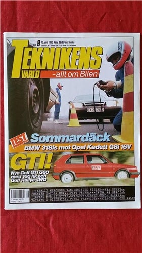 Teknikens Värld 9 1990: BMW 318is vs Opel Kadett GSi 16V, Toyota MR2, Tatra