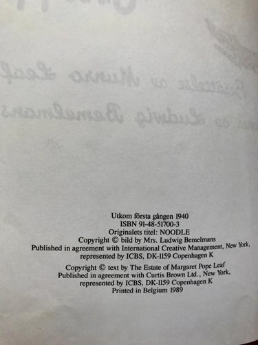 SNUFF Berättelser av Munro Leaf 1989