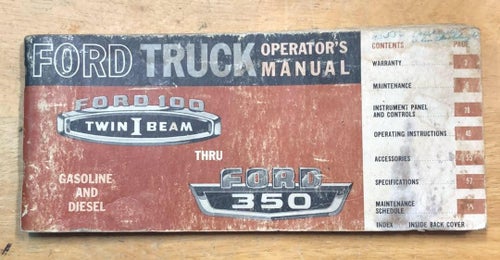1965 Ford Truck Operator´s Manual Ford F100 Twin I-Beam Through Ford 350