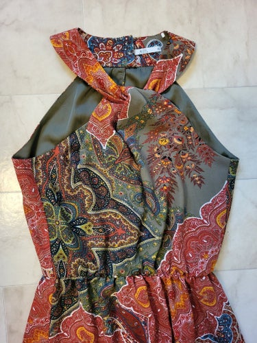 edc Esprit flerfärgad halterneck maxi klänning, storlek 34