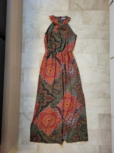 edc Esprit flerfärgad halterneck maxi klänning, storlek 34
