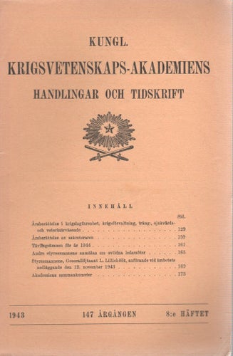 KKRVA - Handlingar och tidskrift - Nr 8 - 1943