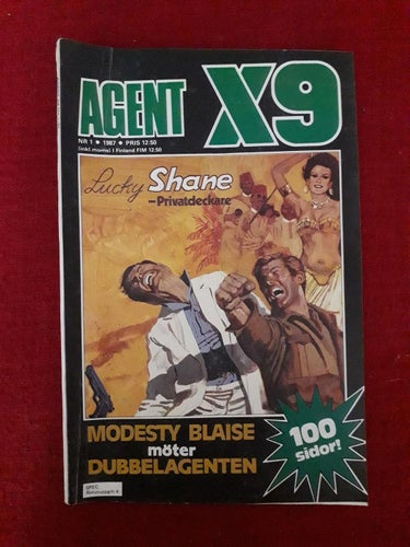 Retro â€¢ 3 st serietidningar - "AGENT X9" från årgång 1987 â€¢ Bra bruksskick