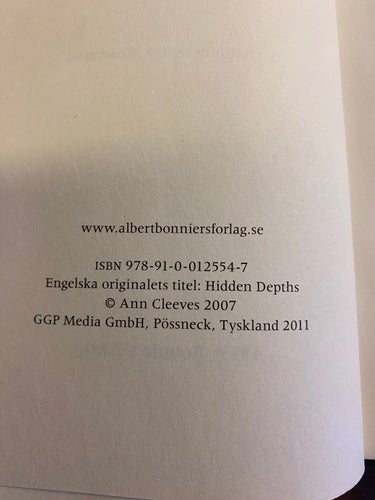 Ann Cleeves - Dolda djup, kartonnerad