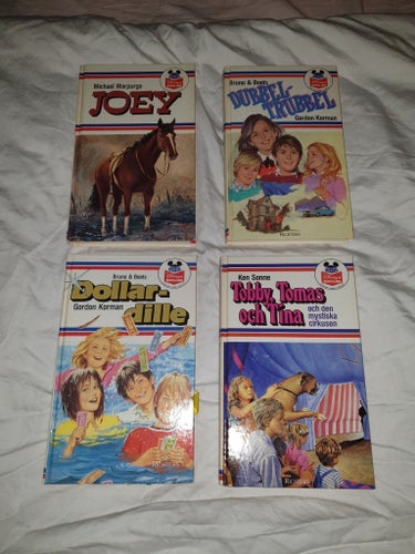 Bokpaket: Joey, Dubbel trubbel, Dollar-dille, och Tobby Tomas och den mystiska