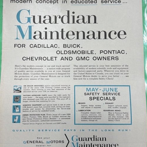 Tidningsutdrag 1959 General Motors