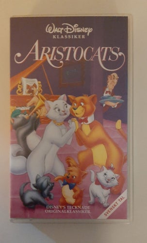 Aristocats VHS Disney Klassiker nr 20. År 1970. Samt M.Basil Mus klistermärken