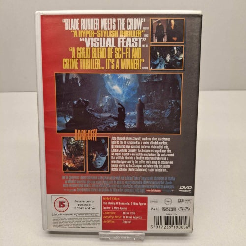 Dark City - Region 2, DVD-Film, Engelsk text, Fint skick