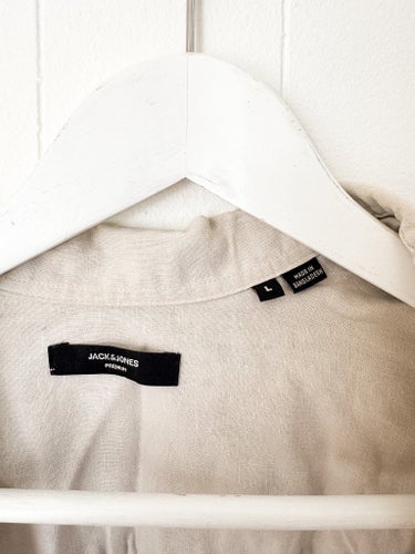 JACK & JONES beige skjorta, storlek L