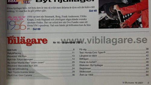 Vi Bilägare nr 16 2001: Honda Civic Type R, VW Polo, Mercedes SLK 320