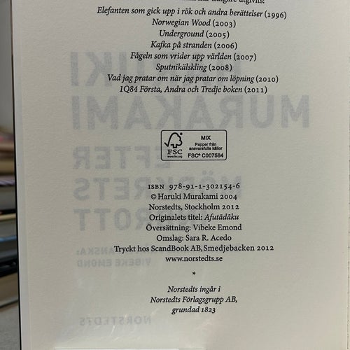 Efter mörkrets inbrott av Haruki Murakami. bok, Very fine plus