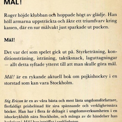 Stig Ericson: Mål! Tigrarna i cupen