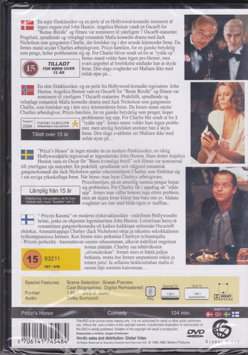 DVD / Prizzi's Honor / Jack Nicholson, Kathleen Turner / Ny & Inplastad