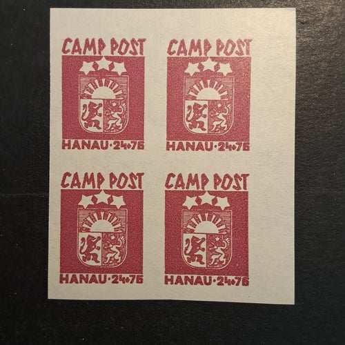 Tyskland! CAMP POST HANAU 24+76** otandat 4-block! Rött!