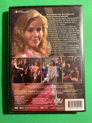 JUSTINE & JULIETTE (1975) NY inplastad DVD, Harry Reems, Marie Forså, SUPER 8