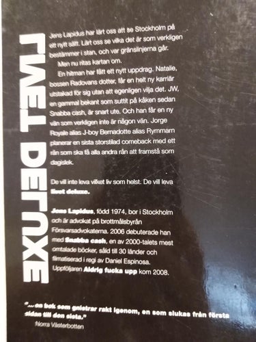 Livet deluxe av Jens Lapidus. bok. Very Good