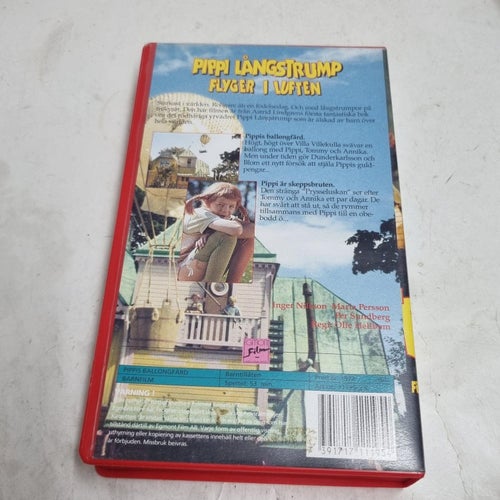 Pippi Långstrump flyger i luften VHS film