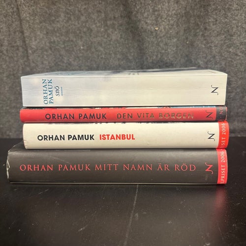 4 böcker av Orhan Pamuk - Snö, Istanbul, Mitt namn är röd, Den vita b - Bokpaket