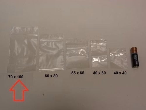1000 st Blixtlåspåsar 70x100mm (Zippåsar Blixtpåsar Plastpåsar plast påsar zip)