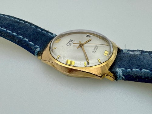 Fludo Watch Automatic Swiss ETA 2454 Men 25 jewels Gold Plated