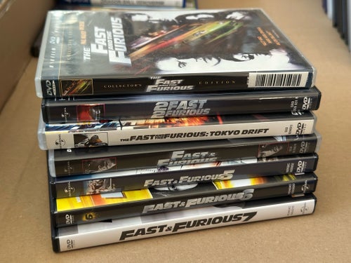 DVD The Fast and the Furious samling 7 DVDs 1 2 3 4 5 6 7
