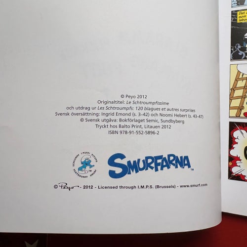 SMURFARNA Supersmurfen och nyskrivna strippar Peyo 2012