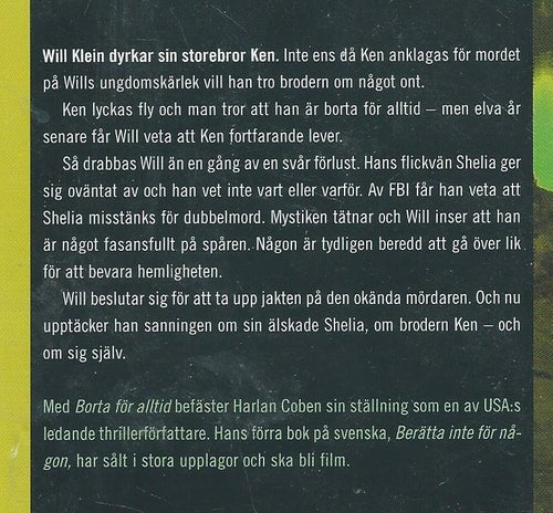 BORTA FÖR ALLTID - Harlan Coben ( INBUNDEN )