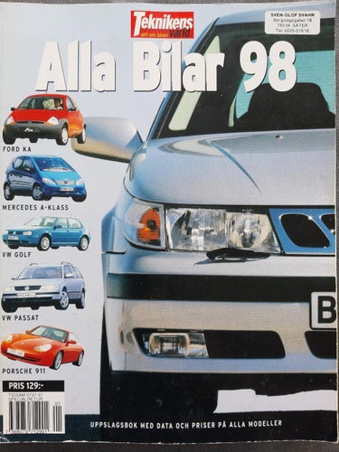 Alla bilar 1998 - bilkatalogen med årets alla bilar, från Teknikens Värld