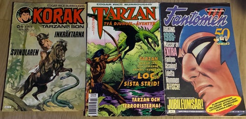 Korak Tarzans son Nr 2 1976, Tarzan Nr 3 1993, Fantomen Nr 1 1986