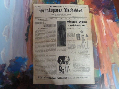 GRÖNKÖPINGS VECKOBLAD, 1955 JAN. 10, TIDNING