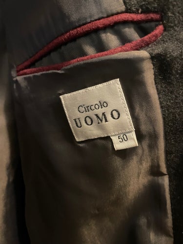 Circolo UOMO grå kavaj, storlek 50, chasmire, ull