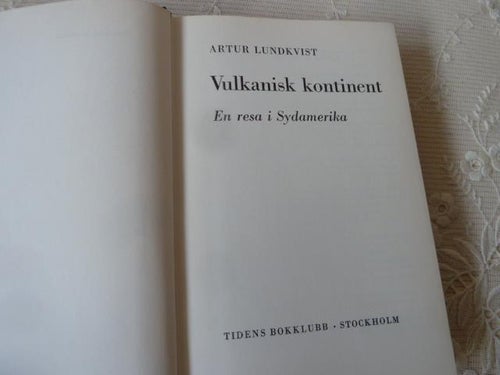VULKANISK KONTINENT, A. LUNDKVIST, 1960,  BÖCKER