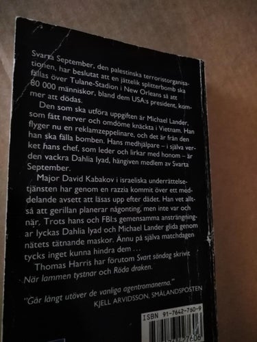 Svart söndag av Thomas Harris. Very Good