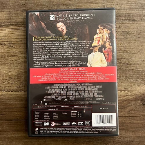 En Geishas Memoarer - DVD (nordisk text svenska, danska mm)