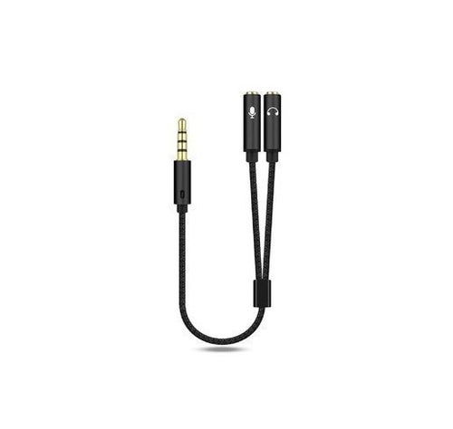 3.5 mm hane till 2 hona Y Splitter Audio kabel - Svart