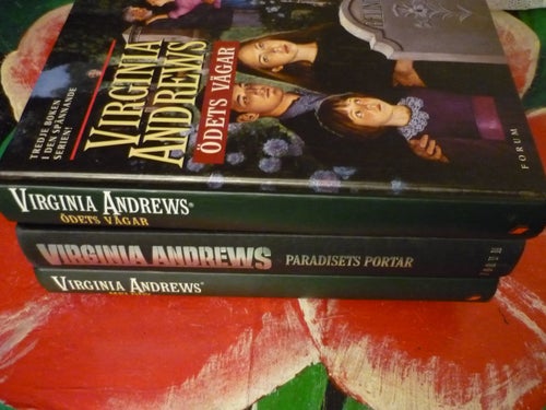 BOK, 3 STYCKEN BÖCKER AV VIRGINIA ANDREWS, ÖDETS VÄGAR, PARADISETS PORTAR, MELOD