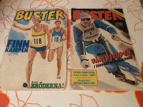 TIDNING, 2 STYCKEN BUSTER TIDNINGAR, NR 4 - 1983, NR 18 -1980