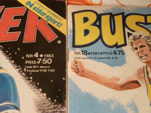 TIDNING, 2 STYCKEN BUSTER TIDNINGAR, NR 4 - 1983, NR 18 -1980