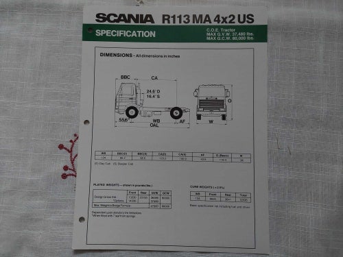 Scania R113 MA 4*2 US 1989 in english
