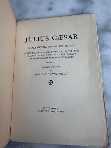 Julius Cæsar av August Strindberg, 1908