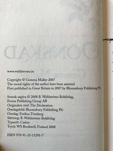 OÖNSKAD Gemma Malley 2008