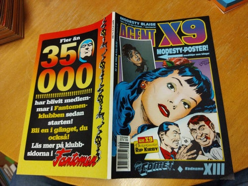 Agent X9 1992 nr 6 Modesty Blaise. Stor poster på fliken. Very Fine