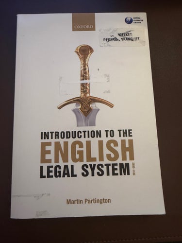 Introduction to the English Legal System, Martin Partington, 2011