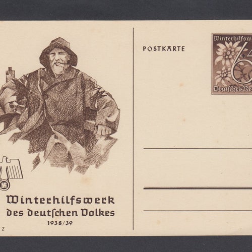 Tyskland. Propagandakort Vinterhjälpen 1938-39. A6 format.